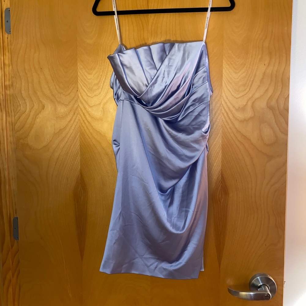 David’s Bridal Silk Strapless Dress Size 6